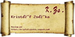 Kristóf Zsóka névjegykártya